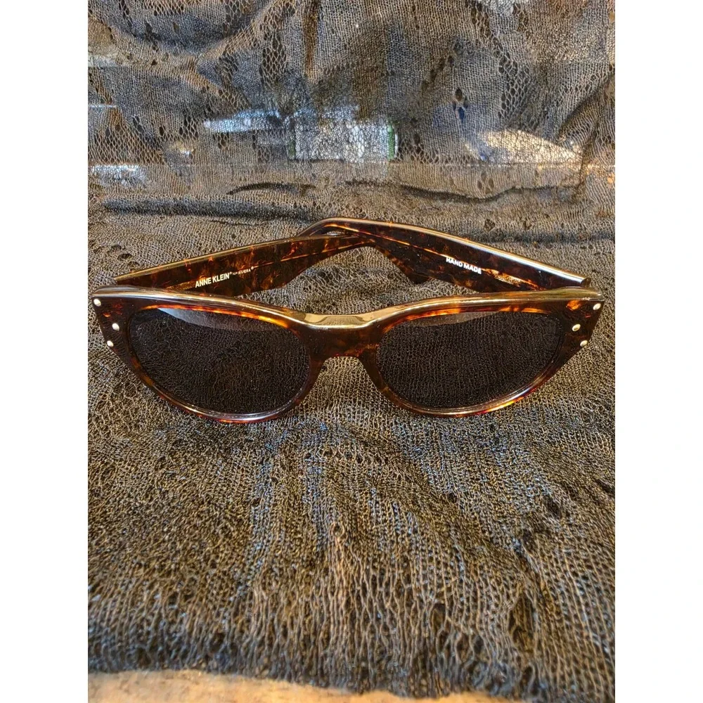 VTG 80s Anne Klein for Riviera Tortoiseshell Sunglasses Cat Eye Oval Frames Rare